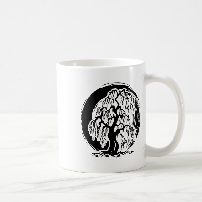 Weeping Willow Tree Meditation Yoga Buddha Buddhis Coffee Mug (Right)