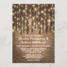 Weeping Willow Tree Vintage Wedding Invitations