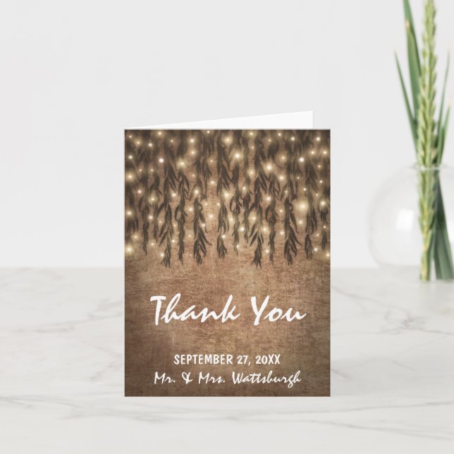 Weeping Willow Tree Vintage Wedding Thank You (Front)