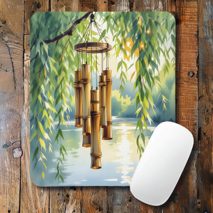 Weeping Willow, Windchimes and Lake Mouse Mat