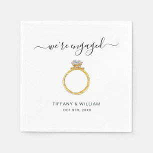 We'er Engaged Elegant ring engagement party Napkin