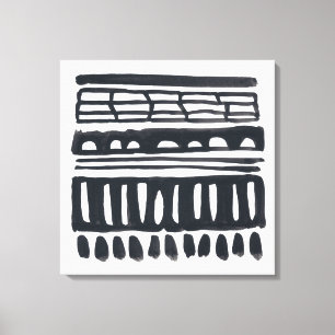 Weft I   Modern Black Watercolor Canvas Print