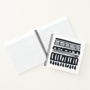 Weft I   Modern Black Watercolor Notebook