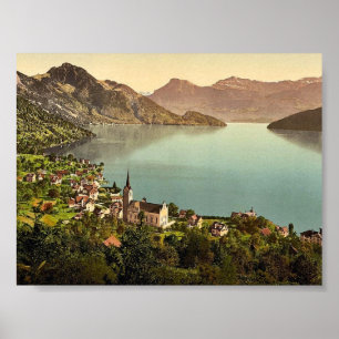 Weggis, Rigi, Switzerland classic Photochrom Poster