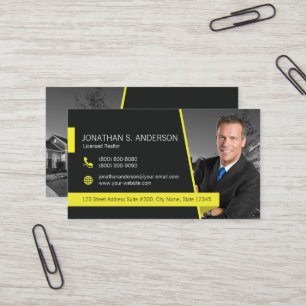 Weichert Realtor Business Card Black-Yellow