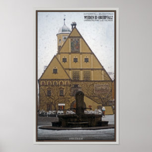 Weiden id Opf - Snowfall at the Rathaus Poster