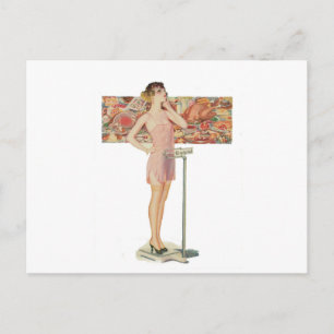 Weight In Vintage Illustration Postcard
