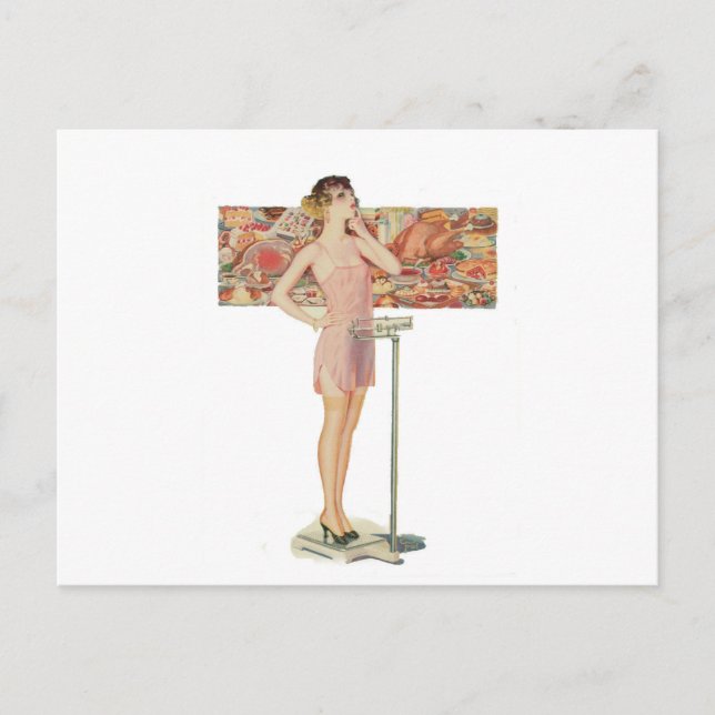 Weight In Vintage Illustration Postcard (Front)
