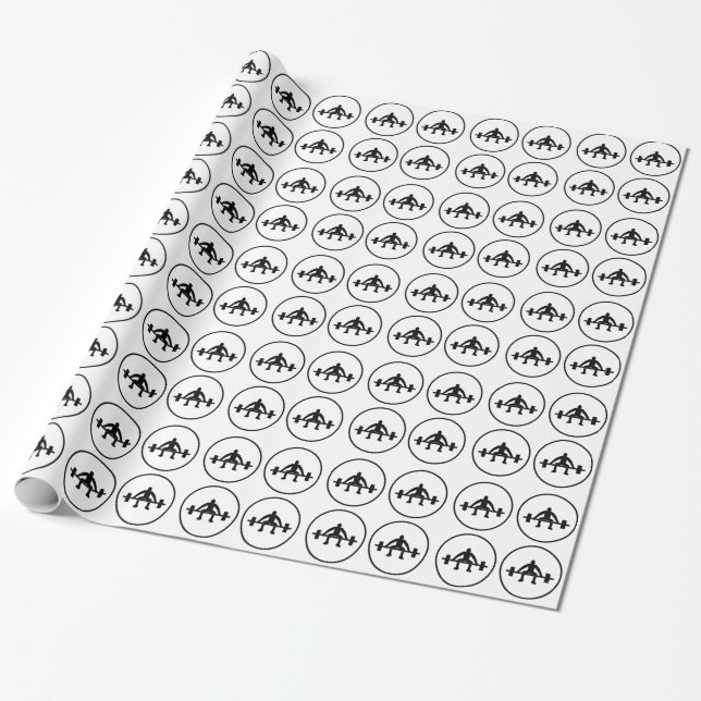 Weight Lift Sign Wrapping Paper (Unrolled)