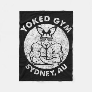 Weight Lift Yoked Gym Sydney Flex Muscle Kangaroo Fleece Blanket