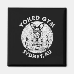 Weight Lift Yoked Gym Sydney Flex Muscle Kangaroo  Magnet