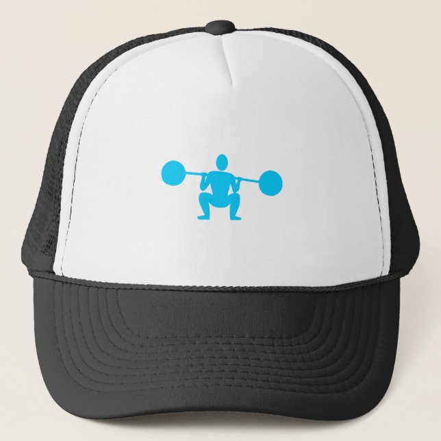 Weight Lifter 01 - Sky Blue Trucker Hat (Front)