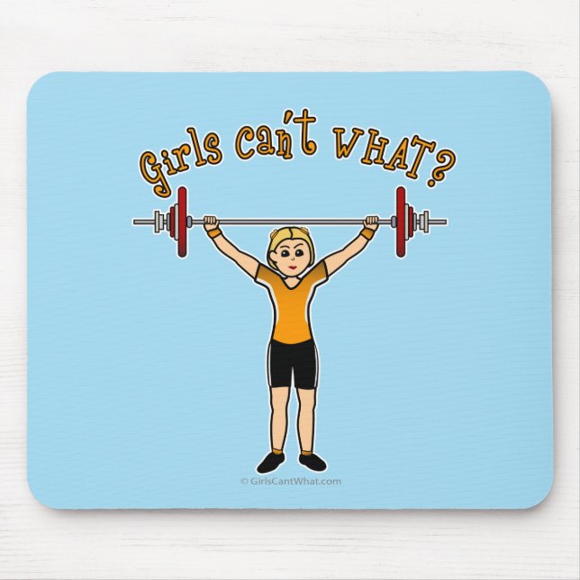 Weight Lifter (Blonde) Mouse Mat (Front)