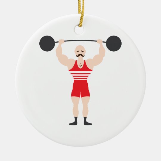 Weight Lifter Christmas Ornament Zazzle.co.uk