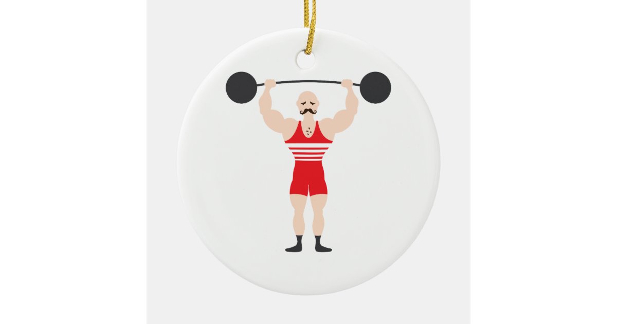 Weight Lifter Christmas Ornament Zazzle.co.uk