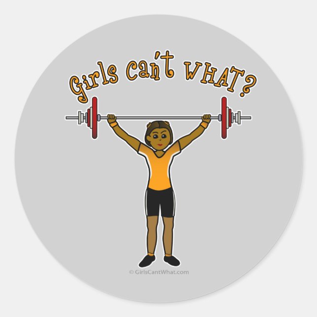 Weight Lifter (Dark) Classic Round Sticker (Front)