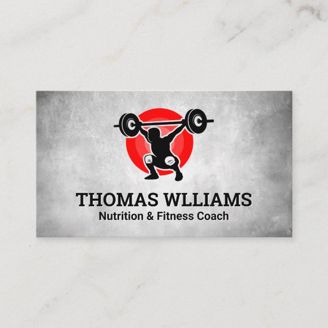 Weight Lifter | Health Fitness | Personal Trainer Business Card (Front)