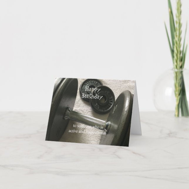 Weight Lifter Inspirational Birthday Card (Front)