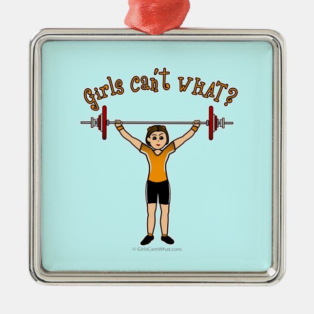 Weight Lifter (Light) Metal Tree Decoration (Front)