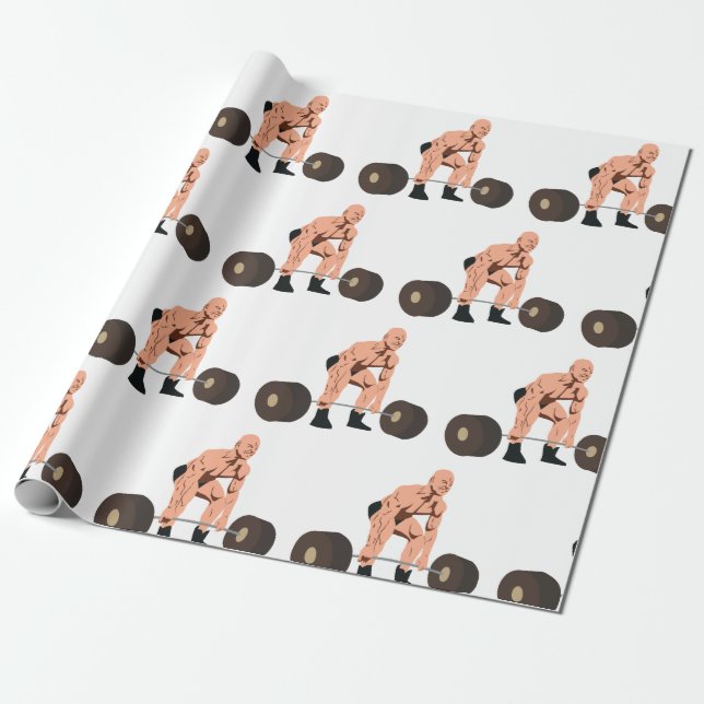 Weight Lifter Wrapping Paper (Unrolled)
