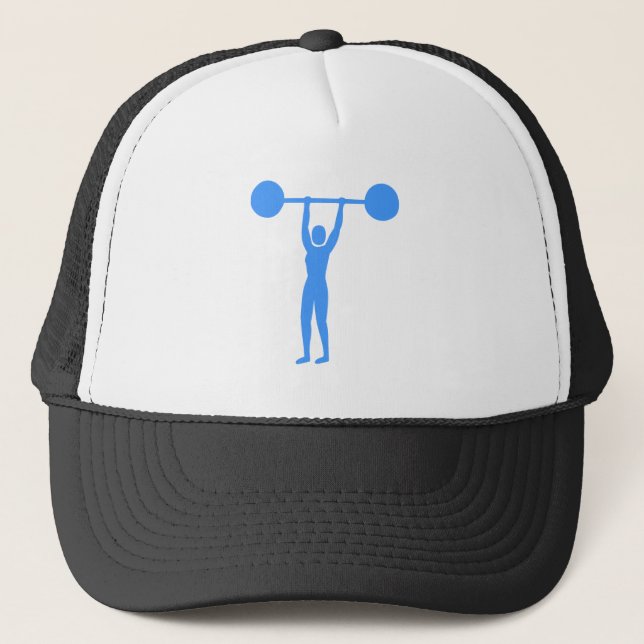 Weight Lifting 02 - Baby Blue Trucker Hat (Front)