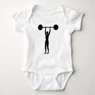 Weight Lifting 02 - Black Baby Bodysuit