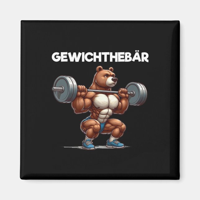 Weight Lifting Bear  Magnet (Front)