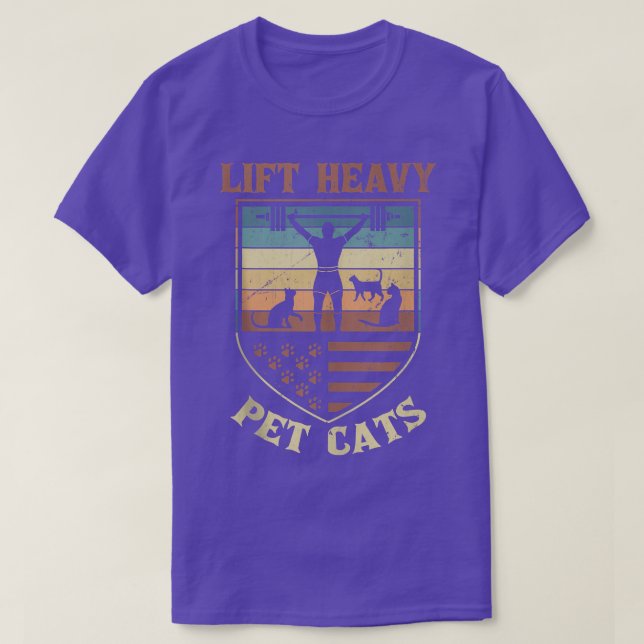 Weight Lifting Cat Weightlifting Lift Heavy Pet Ca T-Shirt (Design Front)