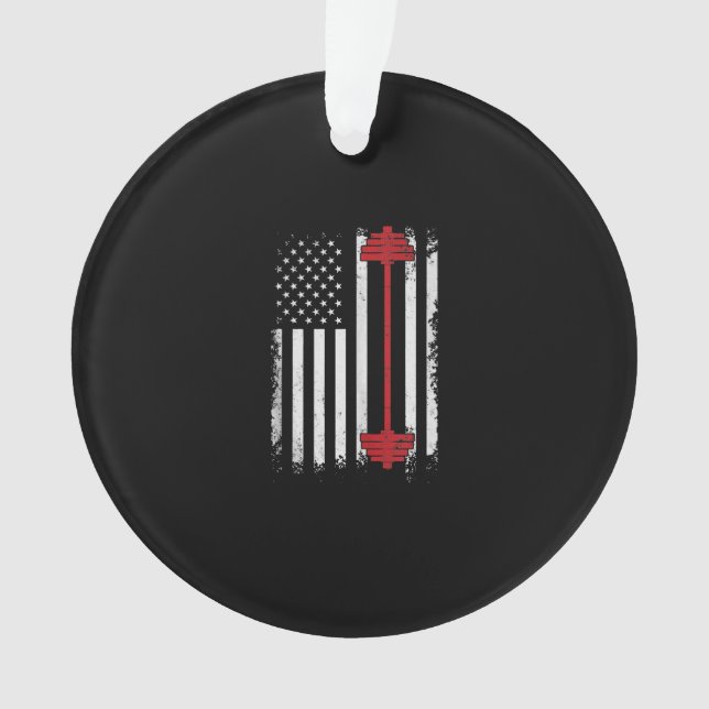 Weight Lifting Flat Gifts Workout, Gym Lover Ornament (Front)
