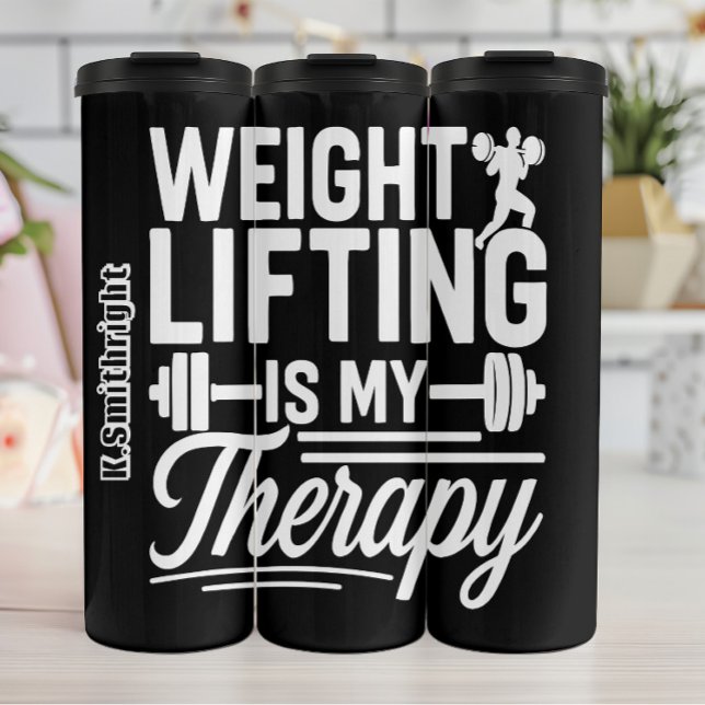 Weight Lifting Is My Therapy Thermal Tumbler (Creator Uploaded)