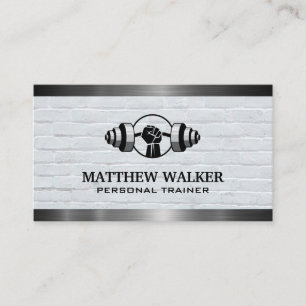 Weight Lifting Logo   Brick and Metal Business Card