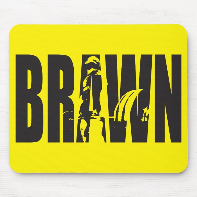 "Weight lifting" Motivation - BRAWN Mouse Mat (Front)