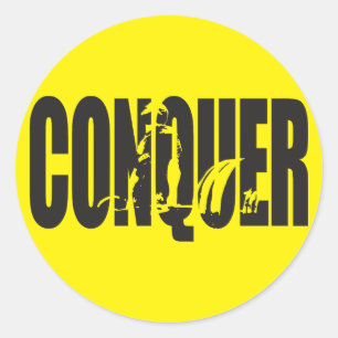 Weight Lifting Motivation - CONQUER Classic Round Sticker