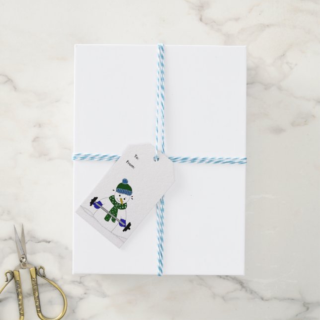 Weight Lifting Snowman Gift Tags (With Twine)