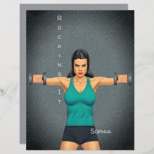 Weight Lifting WomanRockingIt Quote ScrapbookPaper