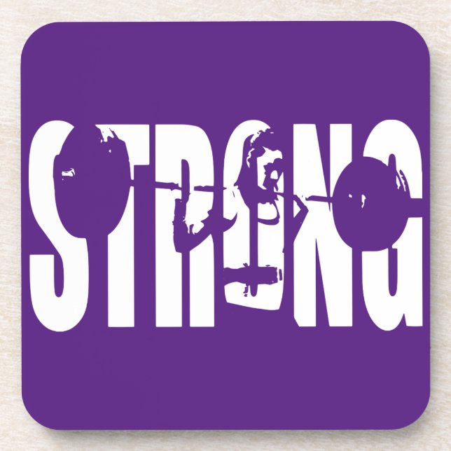 "Weight Lifting" Women's Motivation -  STRONG Coaster (Front)
