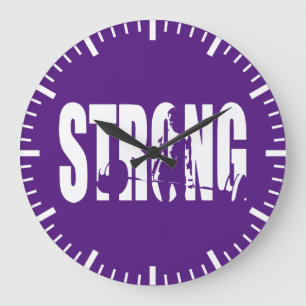 "Weight Lifting" Women's Motivation -  STRONG Large Clock