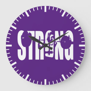 "Weight Lifting" Women's Motivation -  STRONG Large Clock