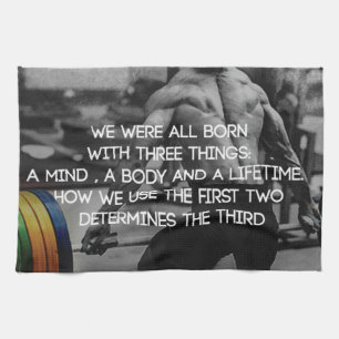 "Weight lifting" Workout Motivational Tea Towel