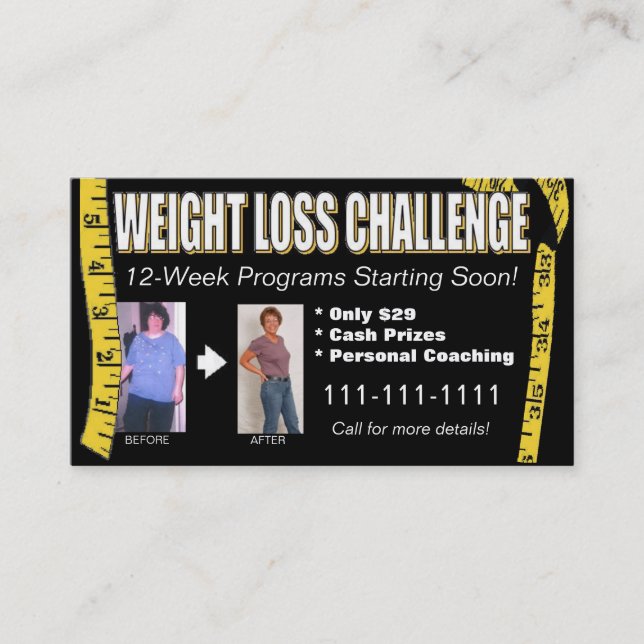 Weight Loss Challenge Business Card (Front)