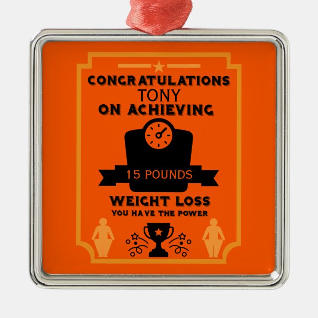Weight Loss Congratulation Metal Tree Decoration (Front)