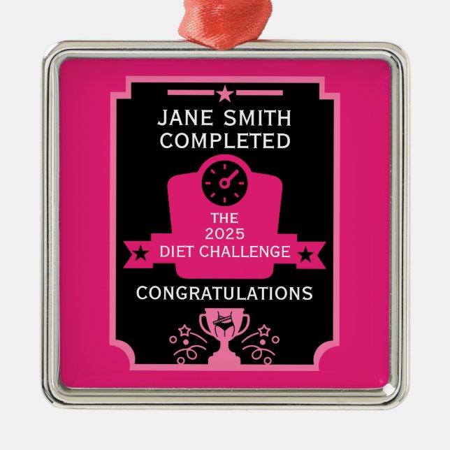 Weight Loss Congratulation Metal Tree Decoration (Front)