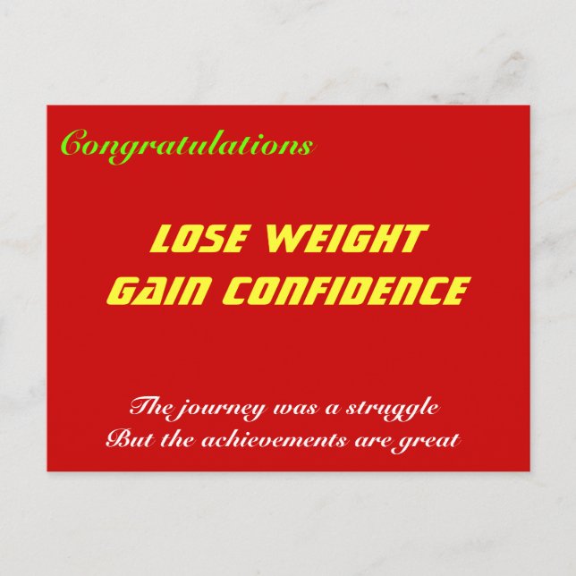 Weight loss congratulations cards (Front)