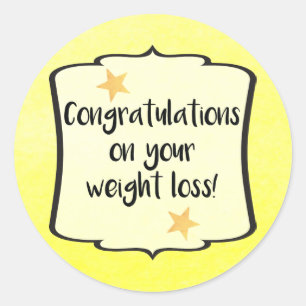 Weight Loss Diet Fitness Planner Congratulations Classic Round Sticker