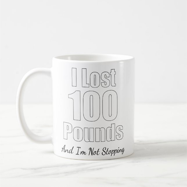 Weight Loss Gifts I Lost 100 Pounds Milestone Coffee Mug (Left)