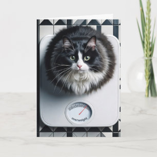 Weight Loss Humour Cat On a Scale Card