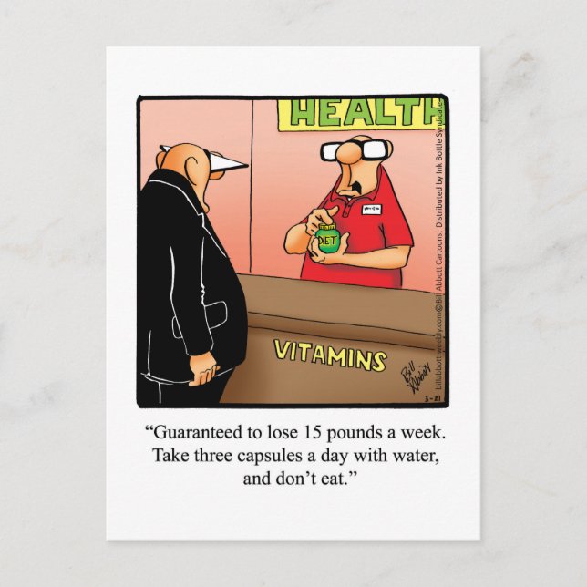 Weight Loss Humour Postcard (Front)