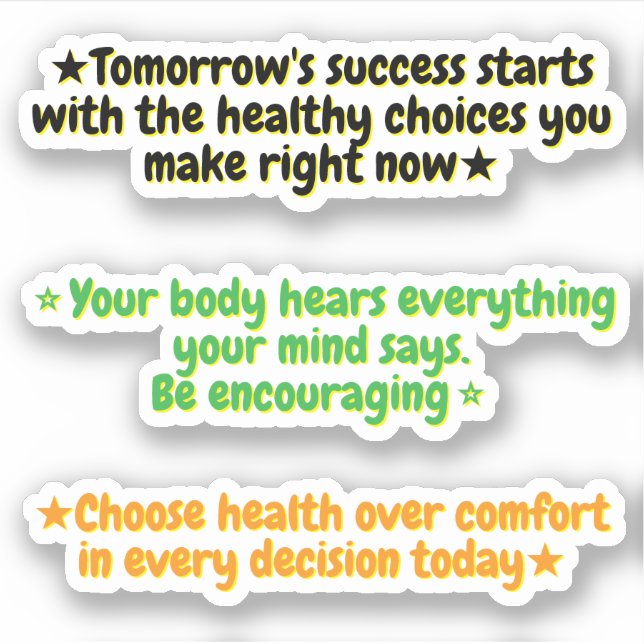 Weight Loss Motivation Quotes | Positive Stickers (Front)