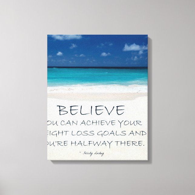 Weight Loss Motivational Canvas: Beach 08 Canvas Print (Front)