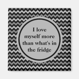 Weight loss positive affirmation in black and grey magnet
